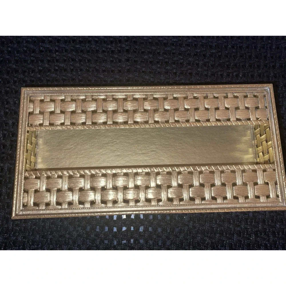 Vintage Gold Filigree Ornate Tissue Kleenex Box Holder Hollywood Regency